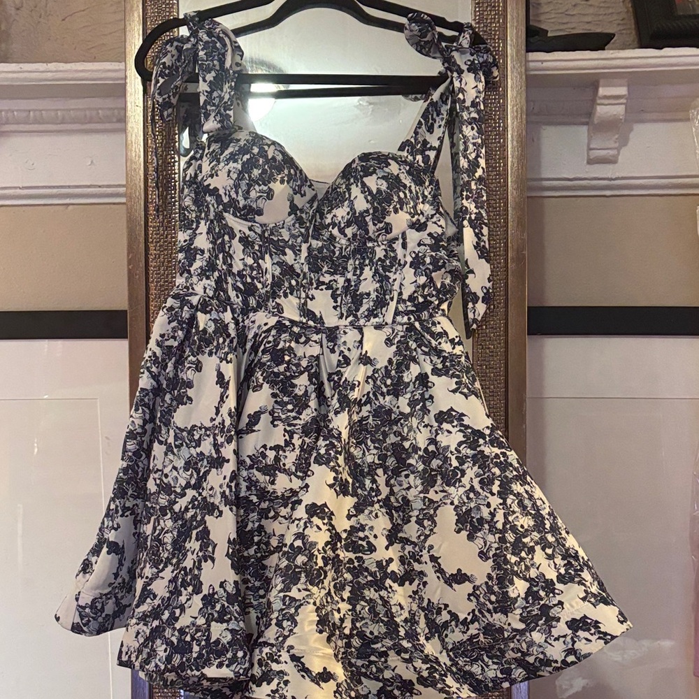 Fashion Nova Blue and White Floral Dress